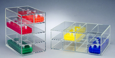 Support stockage vertical pour portoir microtubes