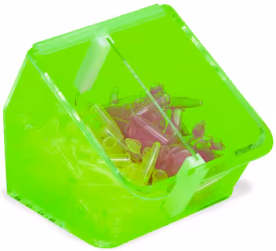 Boîte à déchets acrylique vert 2 compartiments