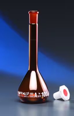 Fiole jaugée ambrée classe A NS 10 19 5 ml x 2