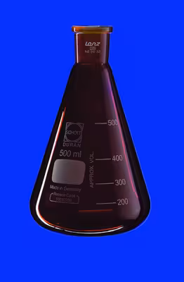 Fiole Erlenmeyer verre brun NS 29 32 50 ml