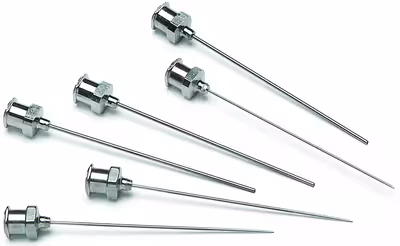 Aiguille jauge 22 pointe 3 avec hub en métal x 6