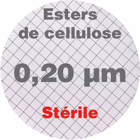 Membrane blanches stérile EC quadr. noir 0,20 µm Ø 47 mm LMR x 100