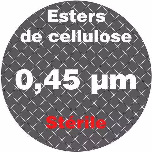 Membrane noires stérile EC quadr. blanc 0,45 µm Ø 47 mm LMR x 100