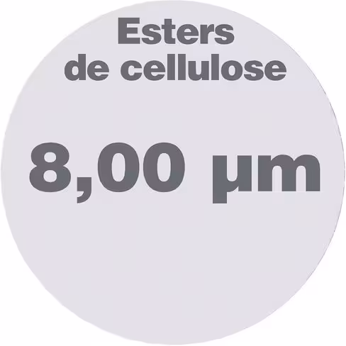 Membrane EC Esthers de cellulose porosité 8,00 µm Ø 25 mm LMR x 100