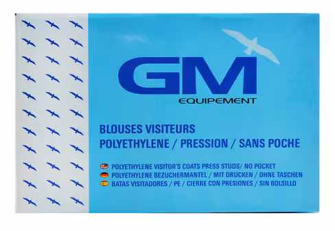 Blouse visiteur pe boutons à pression imperméable x 12