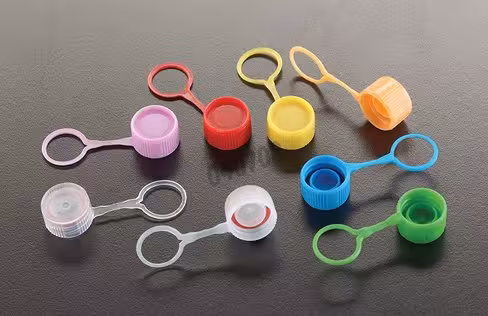 Capuchon microtube avec joint et attache ambré x 1000