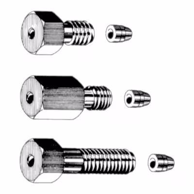 Ecrou long et ferrule rheodyne x 10