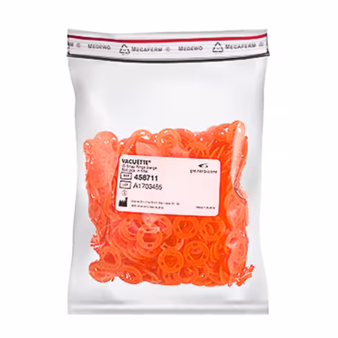 VACUETTE id snap ring bague d'identification orange x 8 sachets de 500