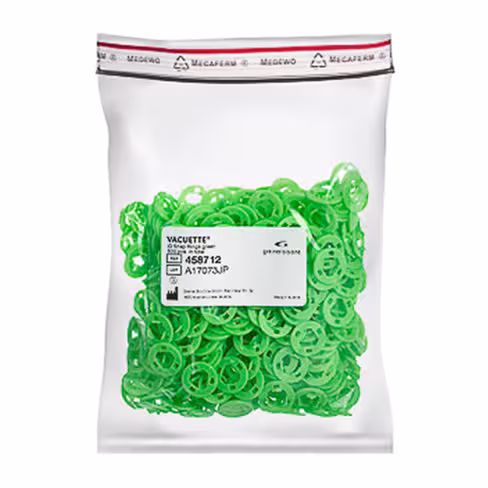 VACUETTE id snap ring bague d'identification vert x 8 sachets de 500