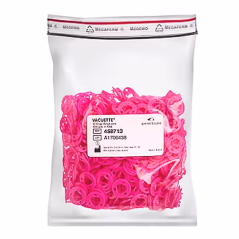 VACUETTE id snap ring bague d'identification rose x 8 sachets de 500