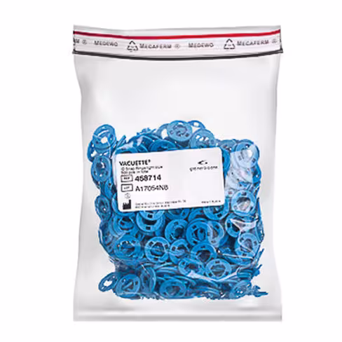 VACUETTE id snap ring bague d'identification bleu x 8 sachets de 500