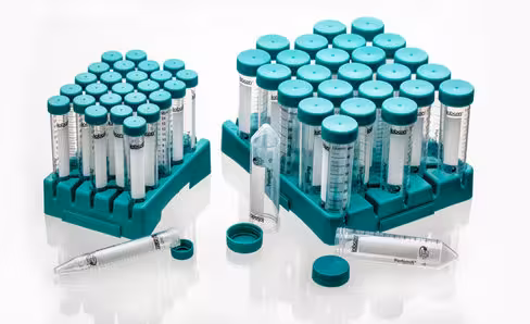 Tube à centrifuger 15 ml gradué en polypropylène fondconique PERFORMR cape à vis verte stérile X 500