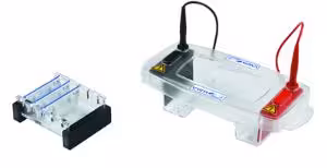 Cuve d électrophorèse horizontal 7 x 10 cm shirogel portoir transparent aux uv y compris cuve couvercle électrodes et