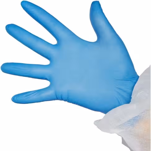 Gant à usage unique en nitrile non poudré bleu taille M x 100