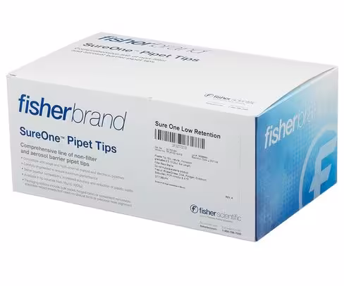 Pointe filtre fisherbrand sureone low retention 0,1-10 µl, cristal, stérile, 96/rack x 960