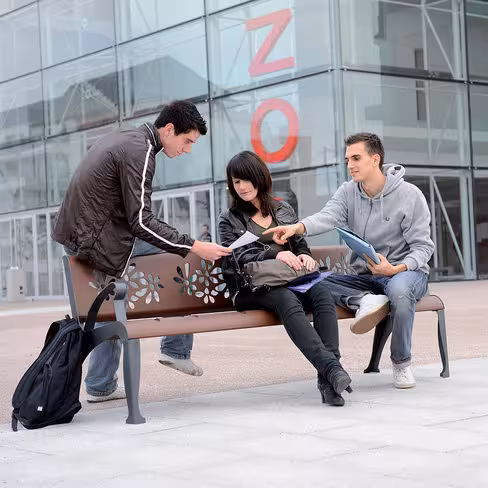 Banc Cherry Flowers - assise et piétement métal - l. 180 cm - déchargé sous abri