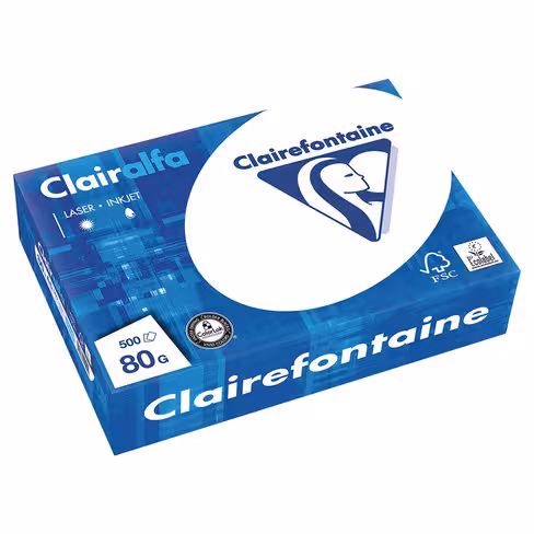Papier blanc A5 - Clairefontaine Clairalfa - 80 g - ramette 500 feuilles