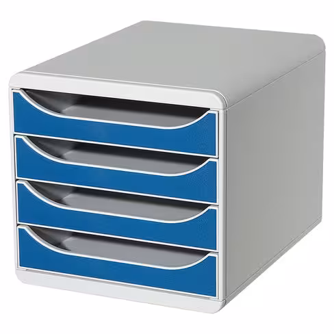 Module de classement - Exacompta - Big Box - 4 tiroirs - gris/bleu