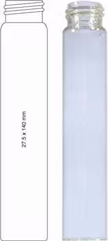 Flacon 50 ml headspace à sertir N 20 31 x 101 mm transparent fond plat col plat DIN x 100