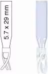 Insert 0,1 ml pour ouverture large 5,7 mm x 29 mm transparent avec ressort assemblé x 100