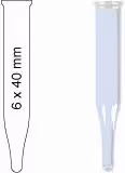 Insert 0,3 ml 6 mm x 40 mm transparent conique ressort métallique 702974 nécessaire x 100
