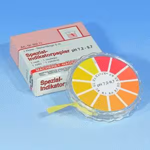 Papier indicateur spécial pH 7,2-9,7, rouleau de 5 m x 7 mm, quantité de commande minimum 5 pièces
