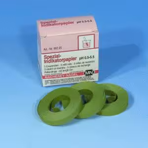 Papier indicateur spécial pH 0,5-5,5, recharge de 3 rouleaux, quantité de commande minimum 2 paquets