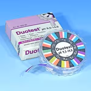 Duotest pH 9,5-14,0, rouleau de 5 m x 10 mm, quantité de commande minimum 5 pièces