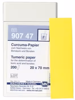 Papier test Curcuma, Languette 20 x 70 mm pour 200 déterminations