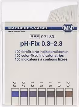 languette indicatrice pH-Fix pH 0,3-2,3, languette 6 x 85 mm x 100