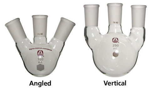 Flacon fond rond trois cols 50 ml