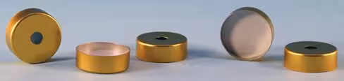 Crimp cap magnetic 20 mm gold 8 mm x 100