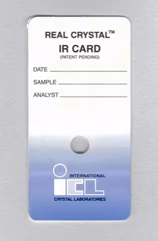 Real crystal tm ir sample card kbr 9,5