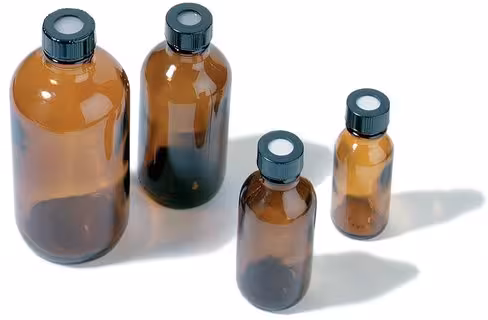 Screw-cap amber septum bottle 120 ml x 12