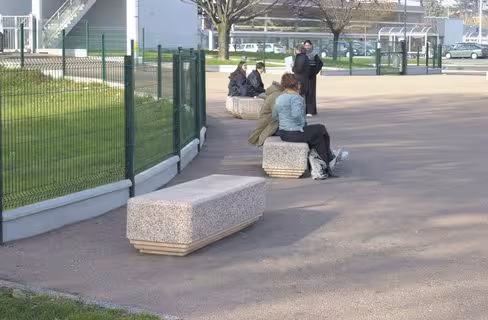 Banquette public monobloc béton gravillon - l. 200 cm - déchargé dans la limite de 30 m
