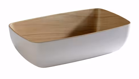 Saladier mélamine GN1/4 - bois/blanc