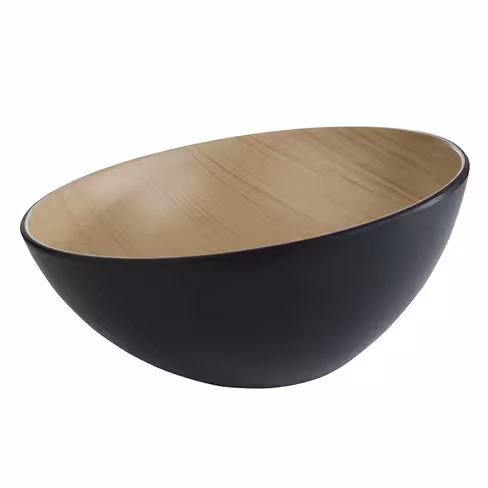 Saladier Frida mélamine Ø 28,5 cm - bois/noir