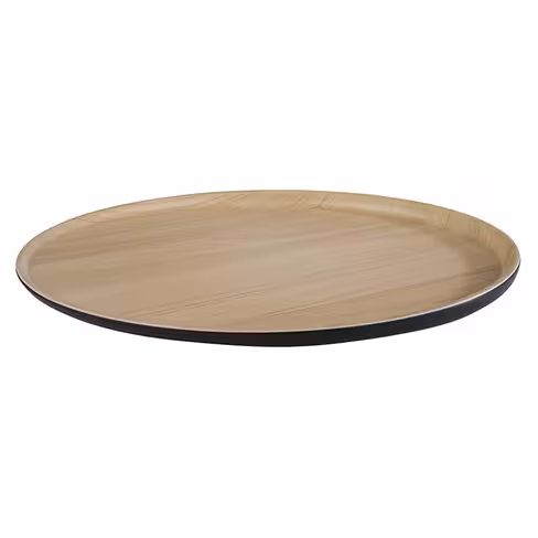 Plateau Frida mélamine Ø 31,5 cm - bois/noir