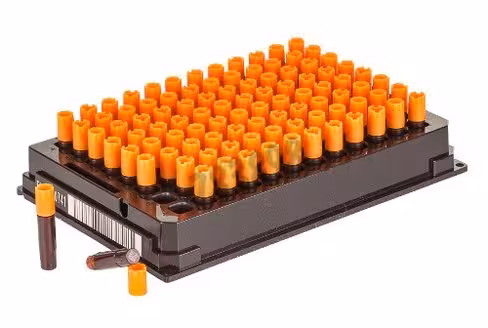 Rack Empty 96 Tube Rack for 0,2 ml Tubes with Locking Lid, 1D linear barcode and 2D rack ID x 10