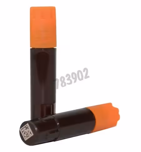 Rack 0,2 ml bouchon à vis tube av 2D DataMATRIX code. Pre-Capped av boucon orange vis ext. Pre-racked in 96 format