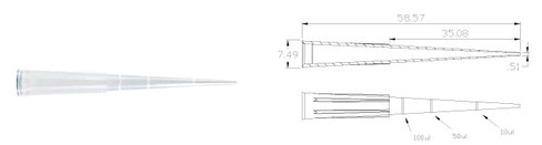 Pointe 1-300 µl universelle sterile cell rack/96 multi x 4800