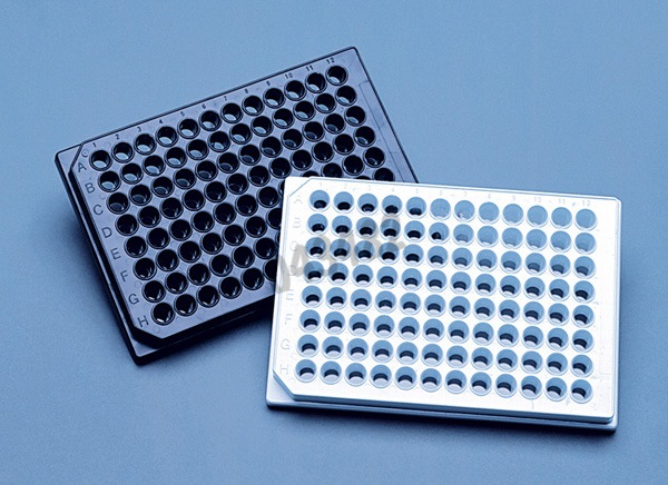 Plaque 96 cristal noir fond clair x 100