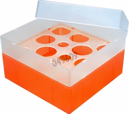 Boîte de congélation PCR noire pour 196 tubes 7,5 mm hauteur 28,5