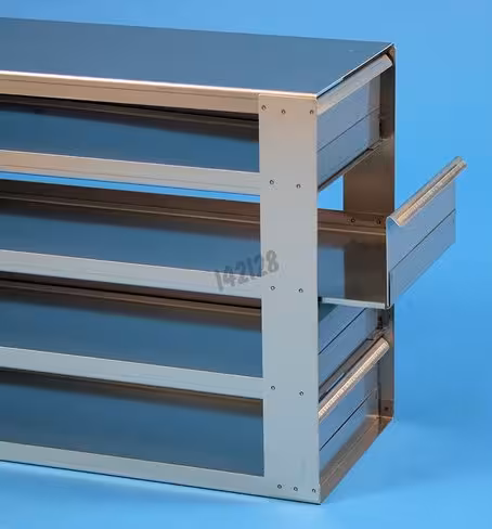 Rack tiroir 3 x 04 microplaques 86 x 128 x 53 mm 138 x 274 x 232 lxpxh mm ouvert