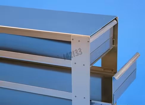 Rack tiroir 4 x 05 microplaques 86 x 128 x 53 mm 138 x 360 x 289 lxpxh mm ouvert