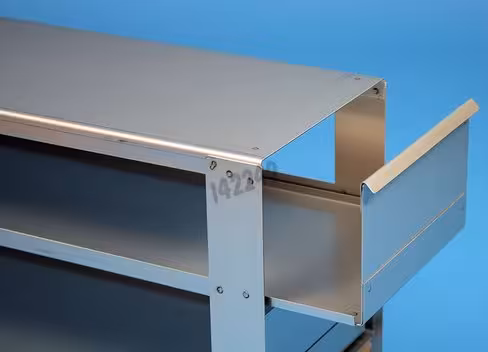 Rack tiroir 5 x 05 microplaques 86 x 128 x 58 mm 138 x 466 x 332 lxpxh mm ouvert avec tige