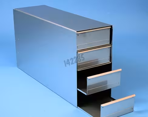 Rack tiroir 5 x 04 microplaques 86 x 128 x 58 mm 138 x 476 x 266 lxpxh mm fermé avec tige
