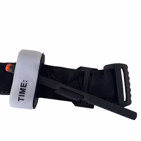 Garrot tourniquet adulte type combat avec bande auto-agrippante intérieur/extérieur - barre en métal