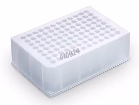 Plaque deepwell de 1,2 ml en PP carton de 32 plaques emballées par 4 marquage des puits gravé x 32