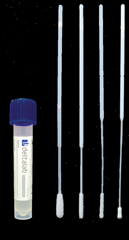 Ecouvillon stérile nasopharyngé floqué avec 1 ml de milieu AMIES x 100